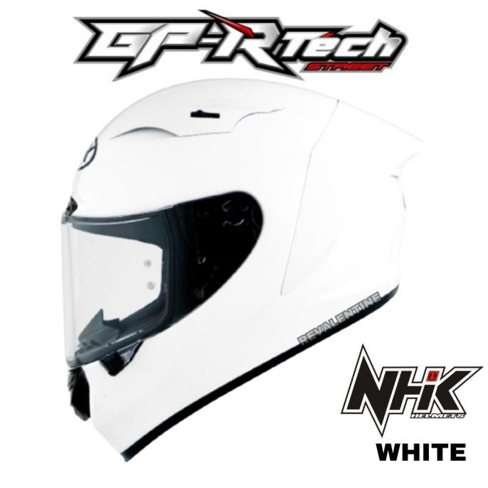 NHK GPR TECH STREET SOLID WHITE ORIGINAL | HELM MOTOR FULL FACE PUTIH