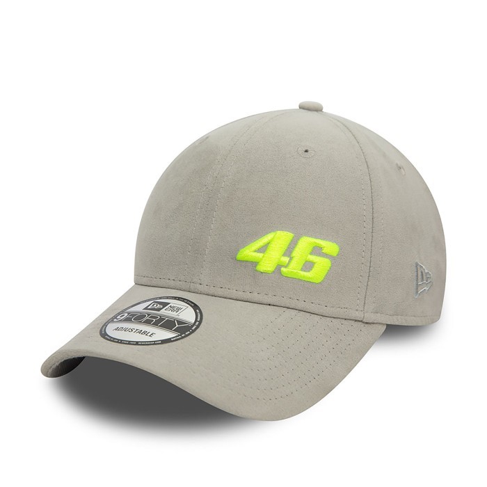 VR 46 Faux Suede Grey 9FORTY Adjustable Cap New Era. Topi Unisex Pria Wanita