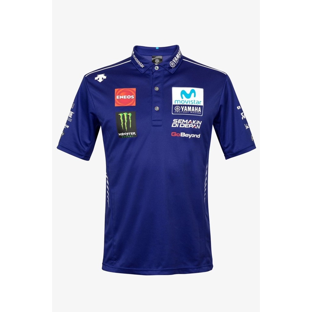 Yamaha Factory Racing MotoGP 2018 Team Polo. Kaos Polo Pria