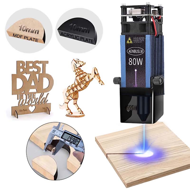 FIDU 80W/40W/30W/20W/10W Laser Engraving Head For CNC Engraver Wood Cutting DIY Laser Tools 450nm Bl
