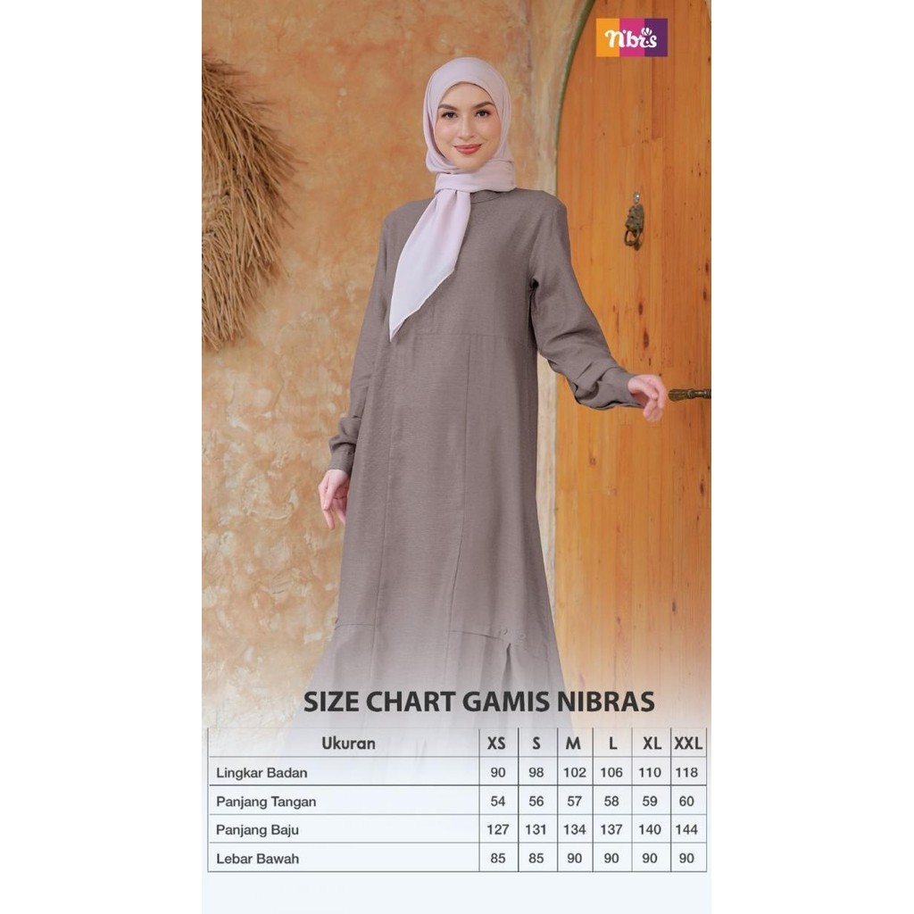 Baju Gamis Wanita NB B132 Nibras 2023 Terbaru Dress Muslimah Syari Terlaris