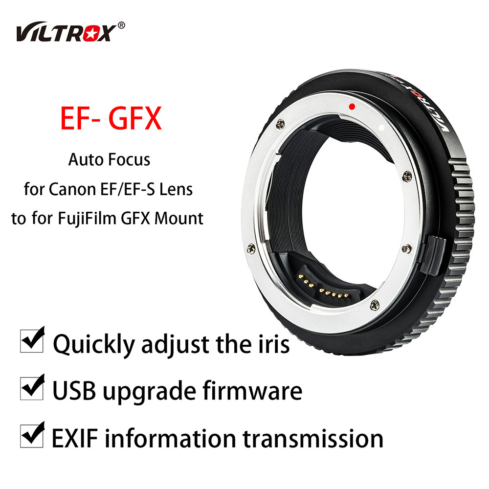 SMOON  EF-GFX Lens Adapter Ring Auto Focus for Canon EF-Mount to for FujiFilm Fuji GFX Mount MED For