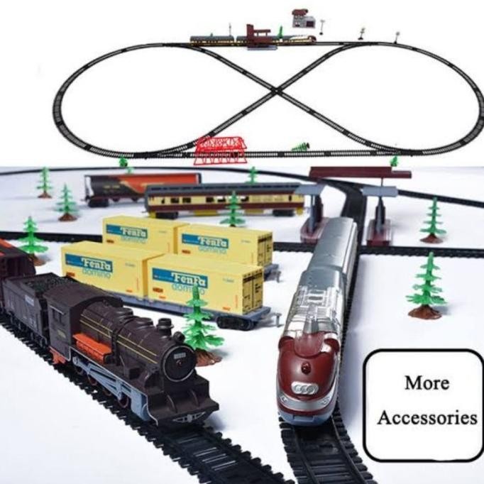 SUPER JUMBO KERETA MAINAN LOKOMOTIF FENFA RAILKING GERBONG REL TRAIN RAILCAR RAILWAY STATION ANGKUTA