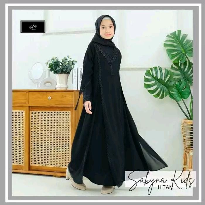 ABAYA ANAK KUCIR 1 HITAM/PUTIH