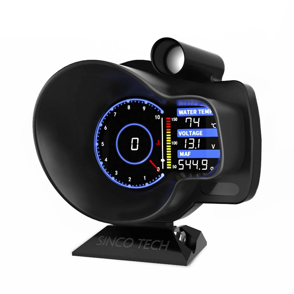 RIJO Racing OBD2 Head Up Display Car Digital Dashboard Boost Gauge Speed RPM Water Oil Temp Voltage 