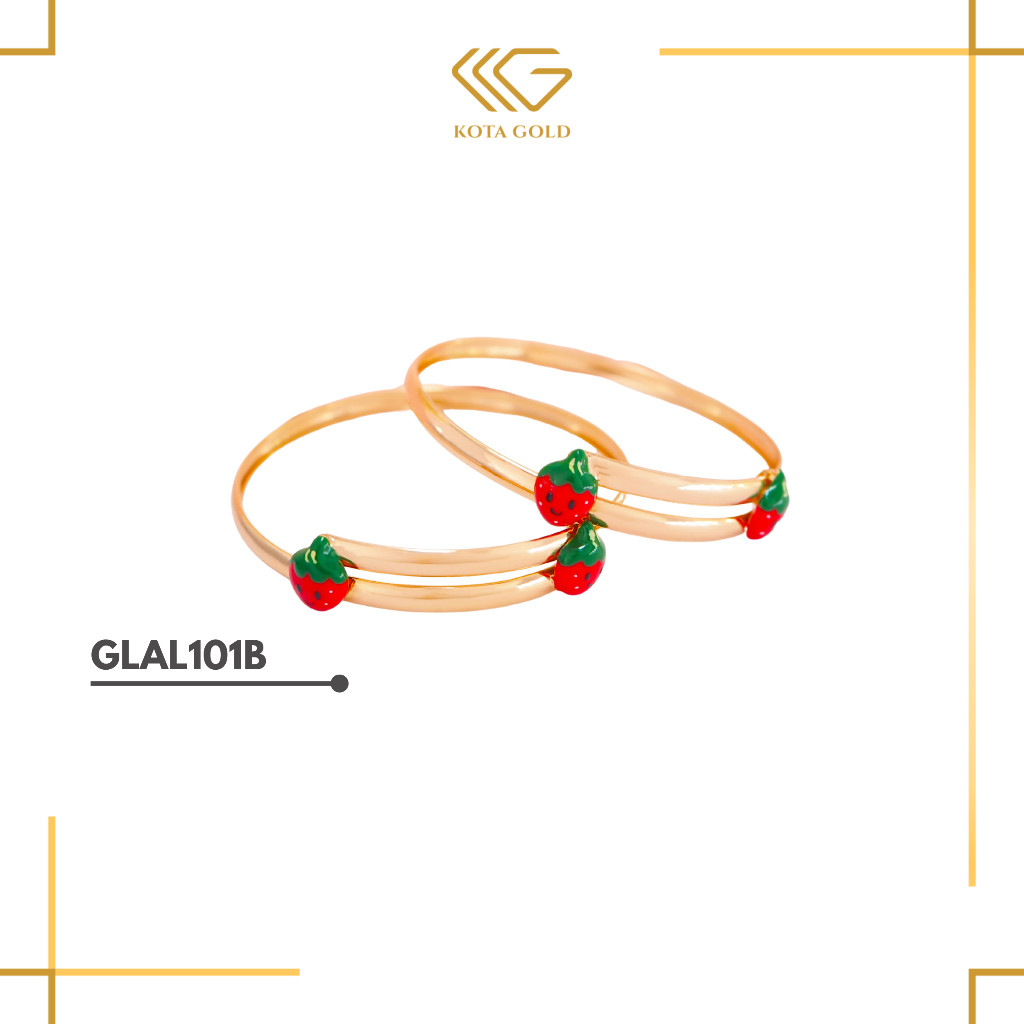 Gelang Emas Ongsrot Bangle Bayi Newborn Emas 6K 8K Gold Strawberry GA 1 Kota Gold