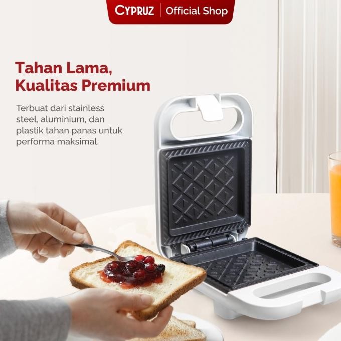 Murah Cypruz Sandwich Maker Pemanggang Roti Anti Lengket Low Watt