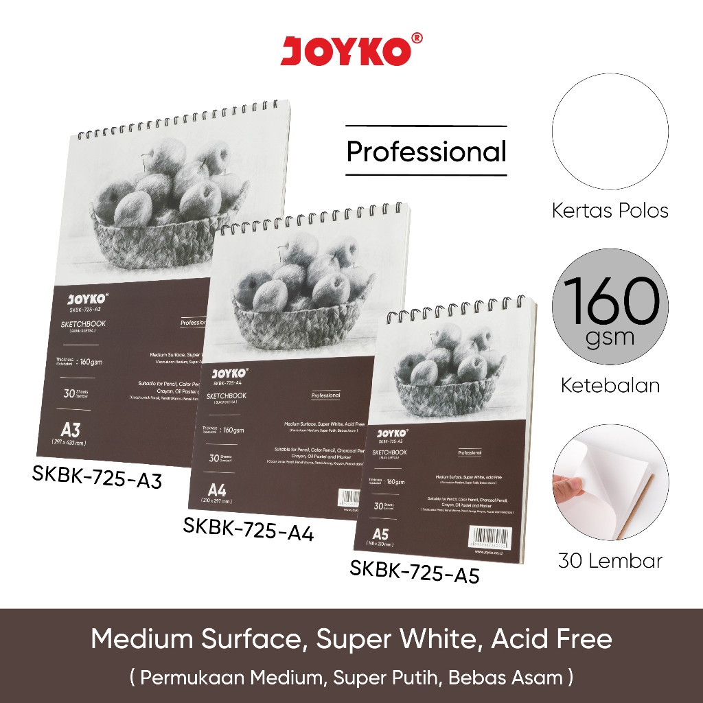 

Joyko Drawing Sketch Book A5 A4 A3 PROFESSIONAL / Buku Gambar Sketsa RAJA BIG BOX