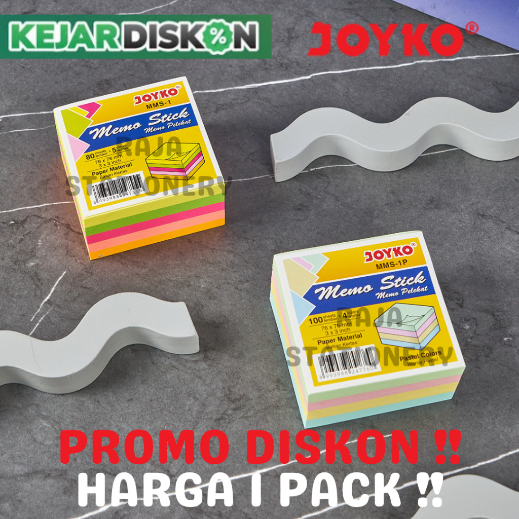 

JOYKO MEMO STICK STICKY NOTES 8 CM / KERTAS MEMO JOYKO TEMPEL CATATAN MMS-1 MMS-1A MMS-1P MURAH BERKUALITAS RAJA BIG BOX