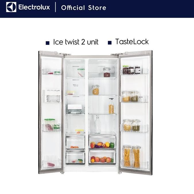 Murah Electrolux Kulkas Side By Side 544L Ese5401A-Bid / Ese 5401A-Bid