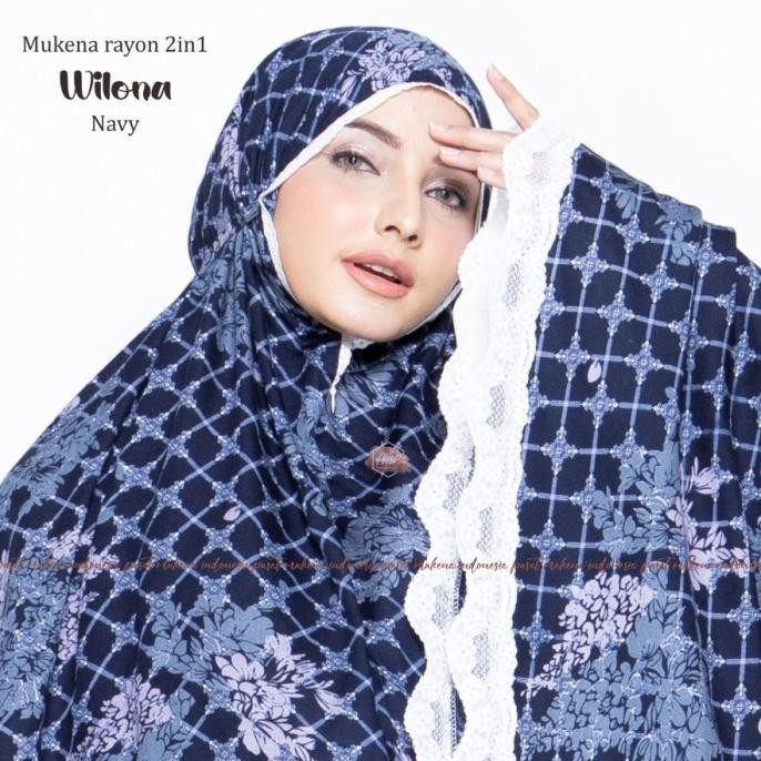 Terjangkau Mukena Dewasa Rayon Premium Set Traveling Wiliona Bisa Ponco Tali Ikat