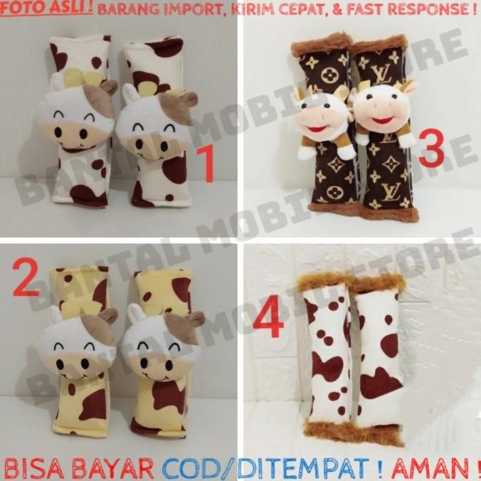 COVER SARUNG TUTUP PENUTUP PEGANGAN GAGANG KULKAS BONEKA SAPI KREM MS