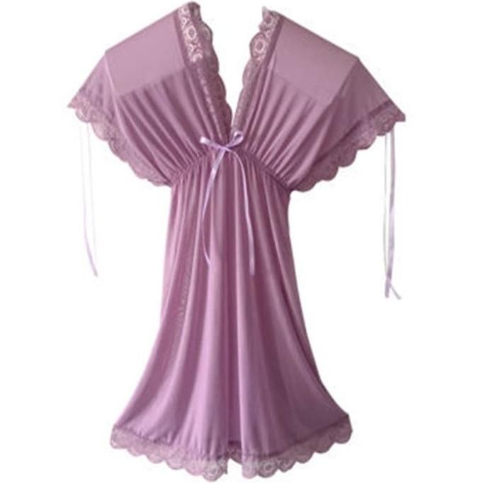 

Gaun Tidur Lingerie Baju Tidur Wanita Sexy Piyama Lace Transparan A352 Original