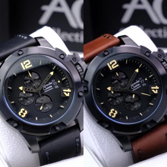 ALEXANDRE CHRISTIE AC6295 MC AC 6295 MC FULL BLACK JAM TANGAN ORIGINAL