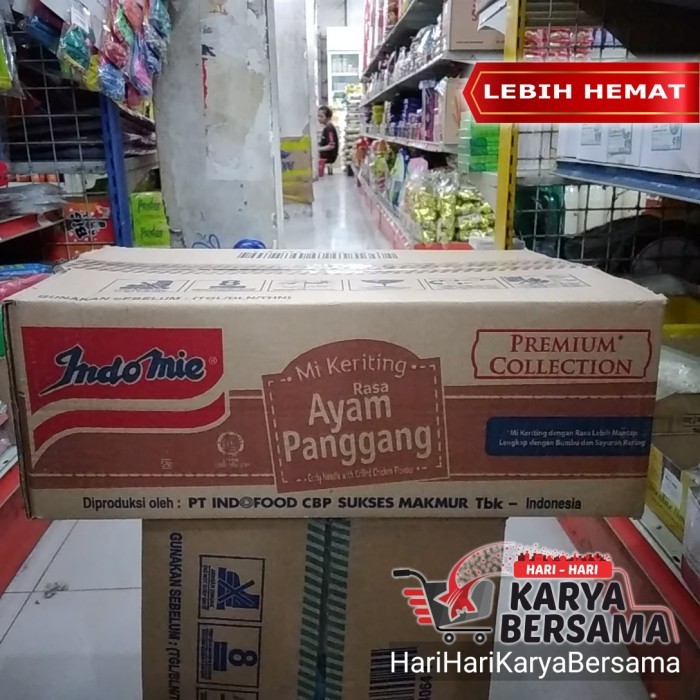 

PROMO MIE / PASTA / INDOMIE GORENG KERITING AYAM PANGGANG ISI 20 PCS X 90GR - PER KARTON NON COD