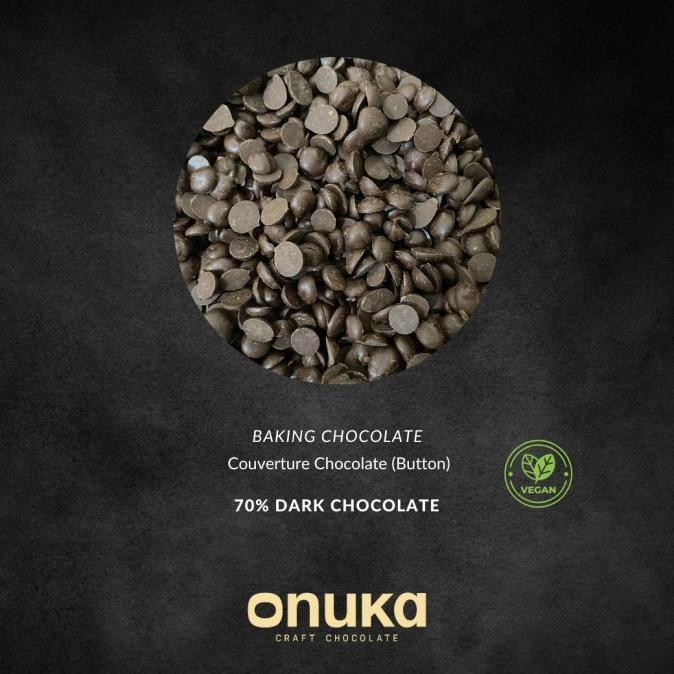 

Onuka 70% Dark Baking Couverture Chocolate 1Kg / Coklat Kovertur Hitam Rendah Gula