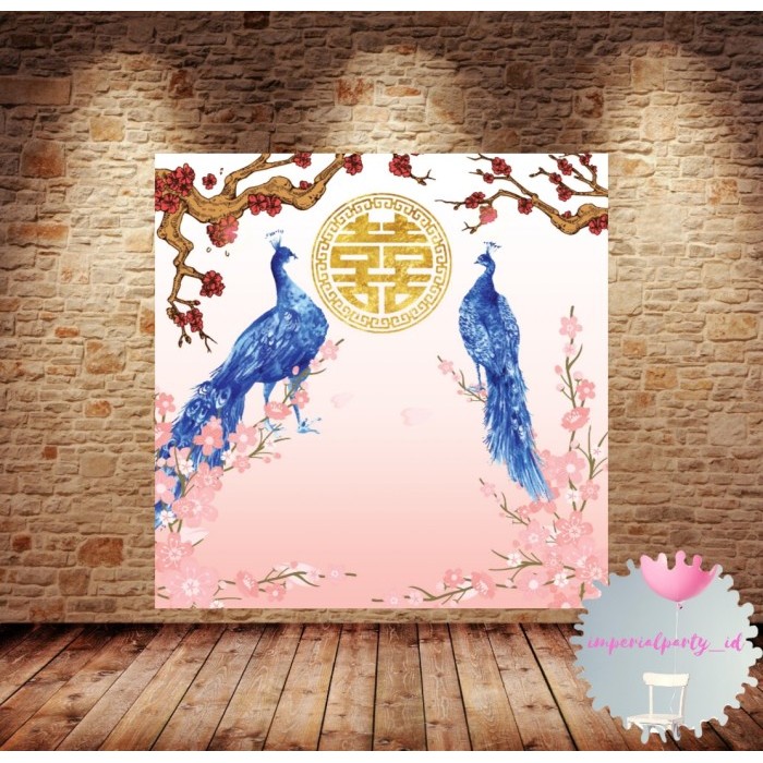 TERBARU - Custom Backdrop Banner Spanduk Lamaran Sangjit Tunangan Shuangxi