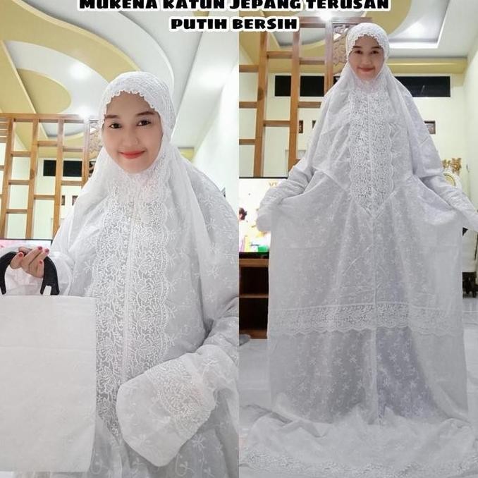 Miliki Mukena Katun Jepang Terusan Renda