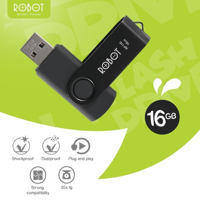 [ ROBOT RF116 16GB FLASH DISK ]- ROBOT FD RF116 16GB 16 GIGA 16G Flashdisk FlashDrive FLASH DISK U-D