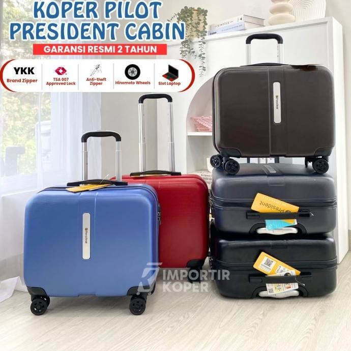 HARGA DISC - Koper President Original Koper Pilot 18 Inch Cabin TSA Lock Travel
