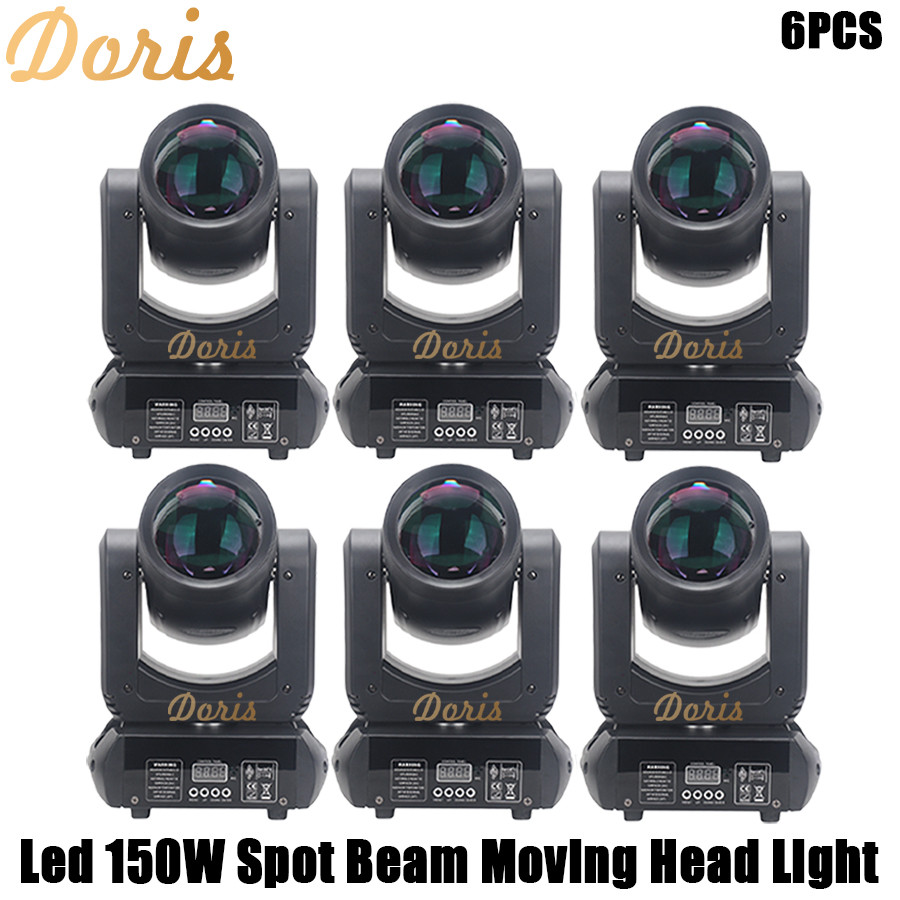 AERO No Duty 6Pcs Mini 150W LED Moving Head Light Beam Spot 18 Rotating Prisms Dj Dmx Stage Light Ef