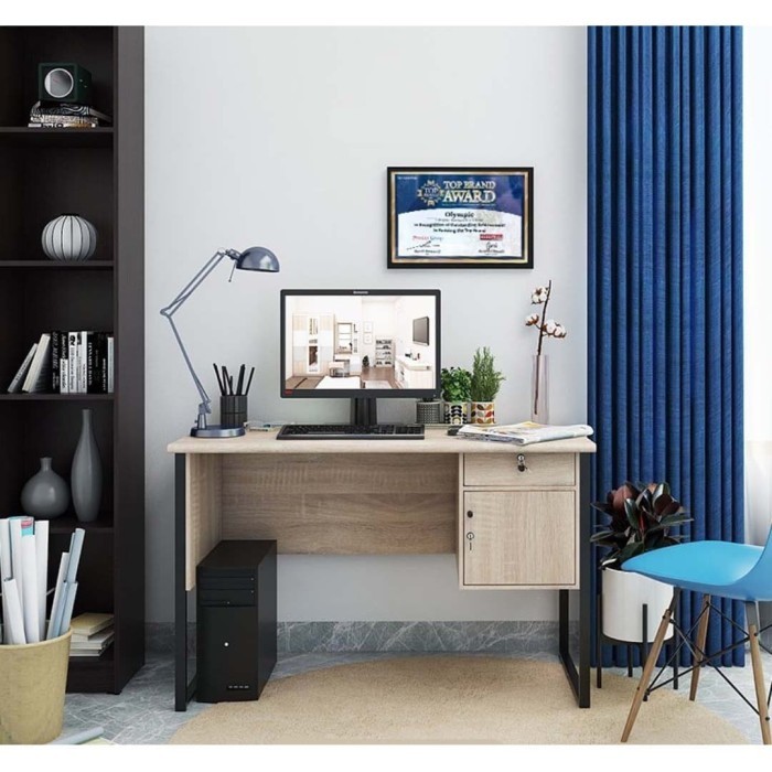 Meja Tulis Kerja Belajar Simple Sederhana Kaki Besi Mts 0153 Bandung