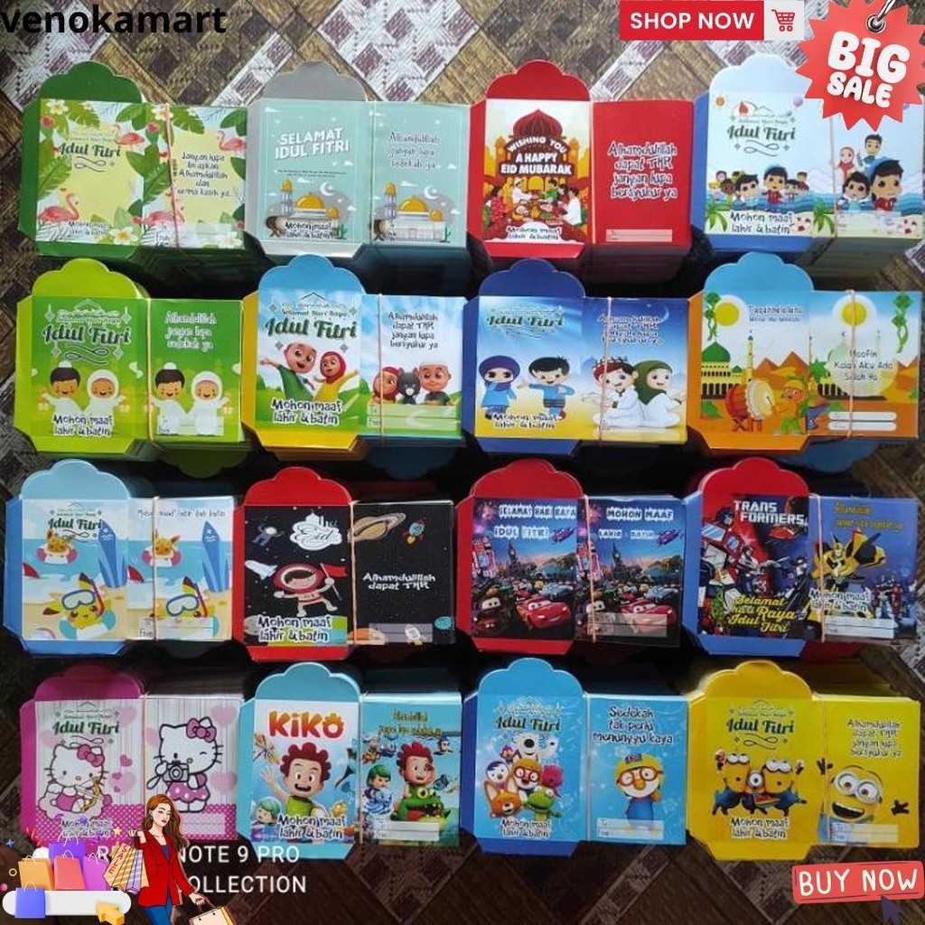 

Pilih Motif - 100 Lembar Amplop Lebaran Medium Karakter D Promo 3.3
