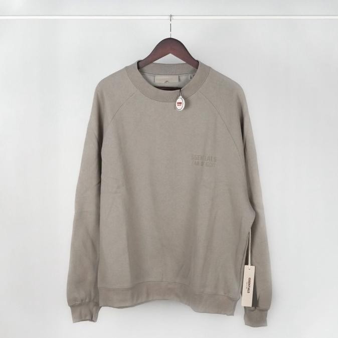 Grosir Fear Of God Fog Essentials Basic Crewneck Sweatshirt Light Greyy