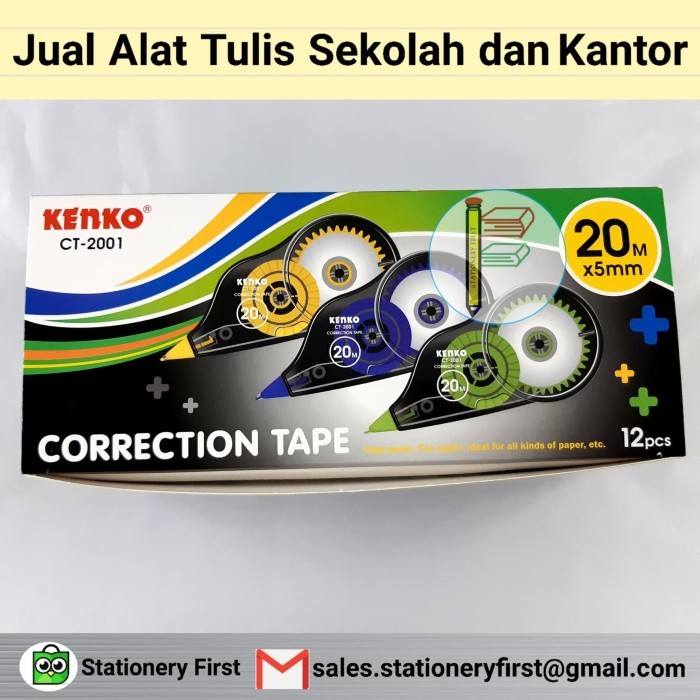 

Correction Tape Tip Ex Tip-X Kertas Kenko Ct-2001 20 Meter Lusinan