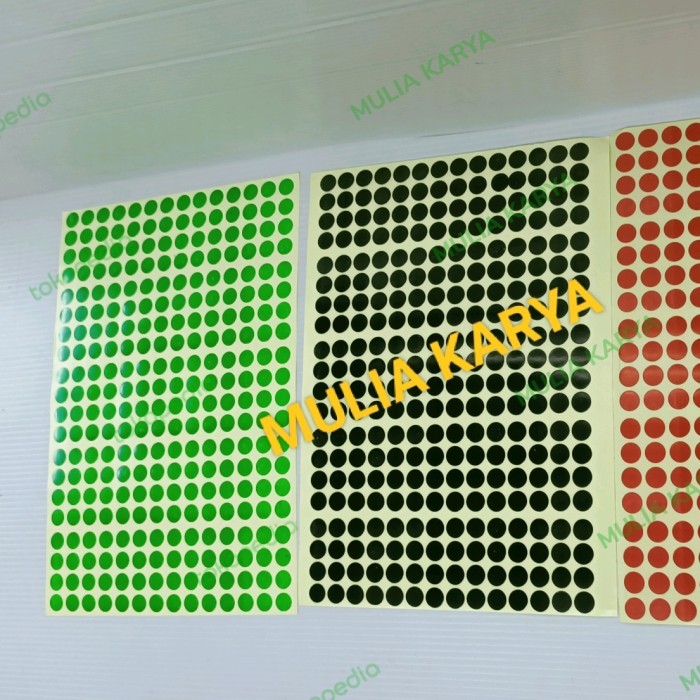 

50 LEMBAR LABEL STICKER WARNA BULAT 10 MM 1 CM / PAK ISI 50 LEMBAR