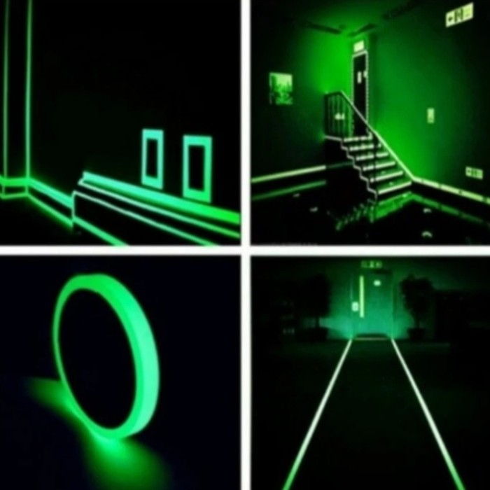 

STIKER GLOW IN THE DARK MOTIF PANAH STICKER FOSFOR SAFETY 5CM X 45 METER MOTIF TANGGA DARURAT - ANAK