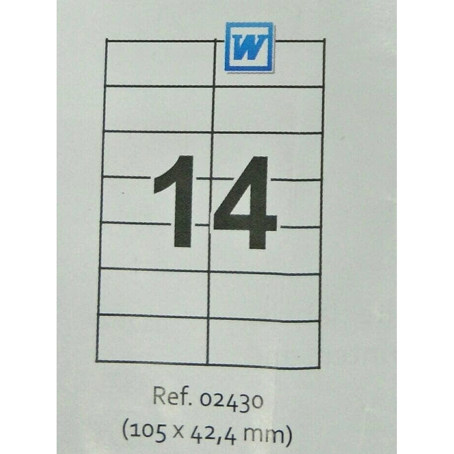 

APLI BASIC LABEL REF. 02430 / DUS ISI 100 SHEETS
