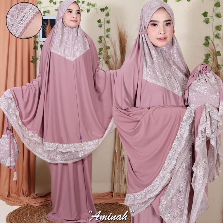 MUKENA COUPLE JERSEY AMINAH BY SAMUIK COLLECTION BERKUALITAS