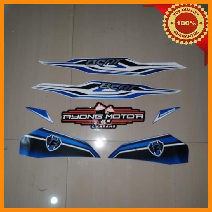 [AMC] STRIPING BEAT ESP CBS 2019 PUTIH BIRU ORI