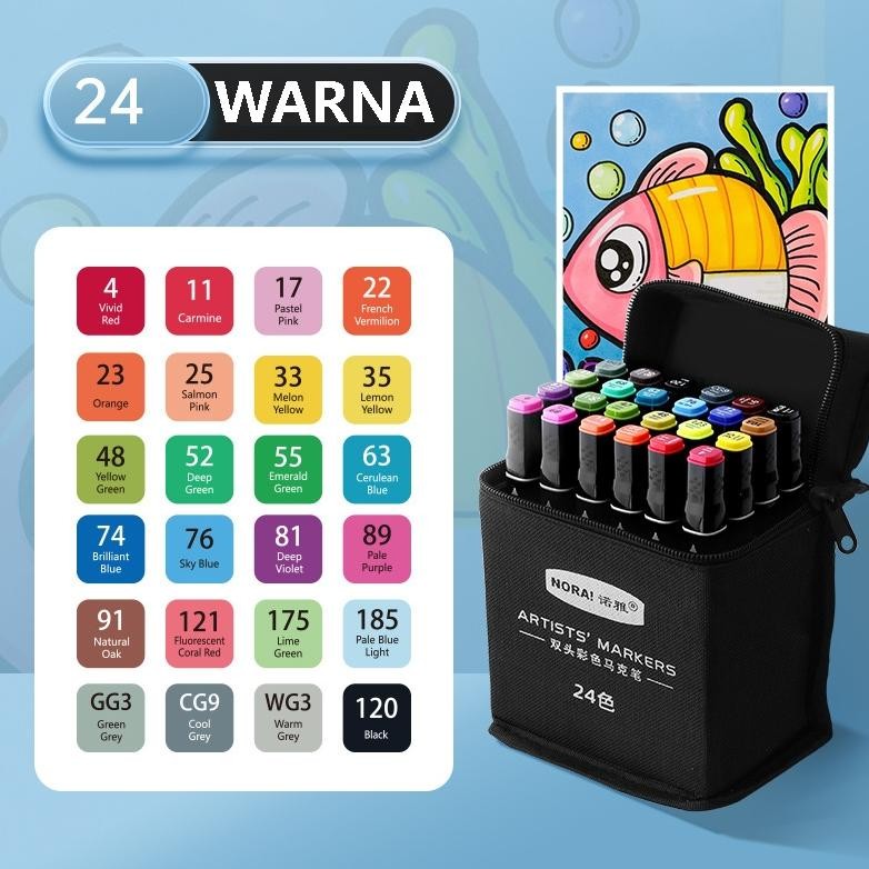

Big Sale 24Pcs Spidol Touch Art Maker / Graphic Art Maker Pen Color / Spidol Warna 24 Set