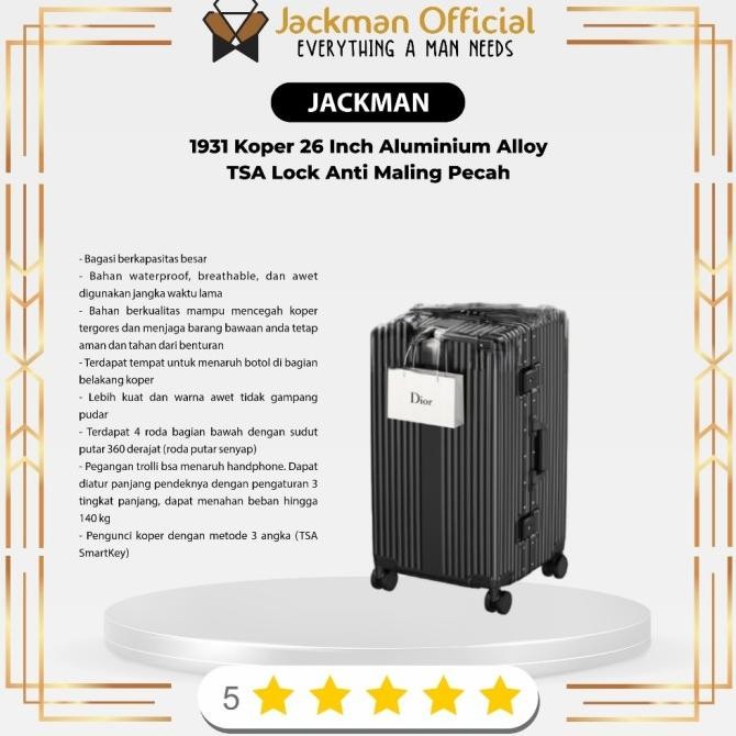 Promo Jackman 1931 Koper 26 Inch Aluminium Alloy Tsa  Lock Anti Maling Pecah