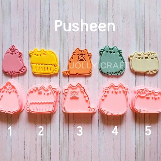 

SIAP KIRIM COOKIE CUTTER CAT PUSH*EN 1-5 SIZE 8 CM (PILIH 1 MOTIF)
