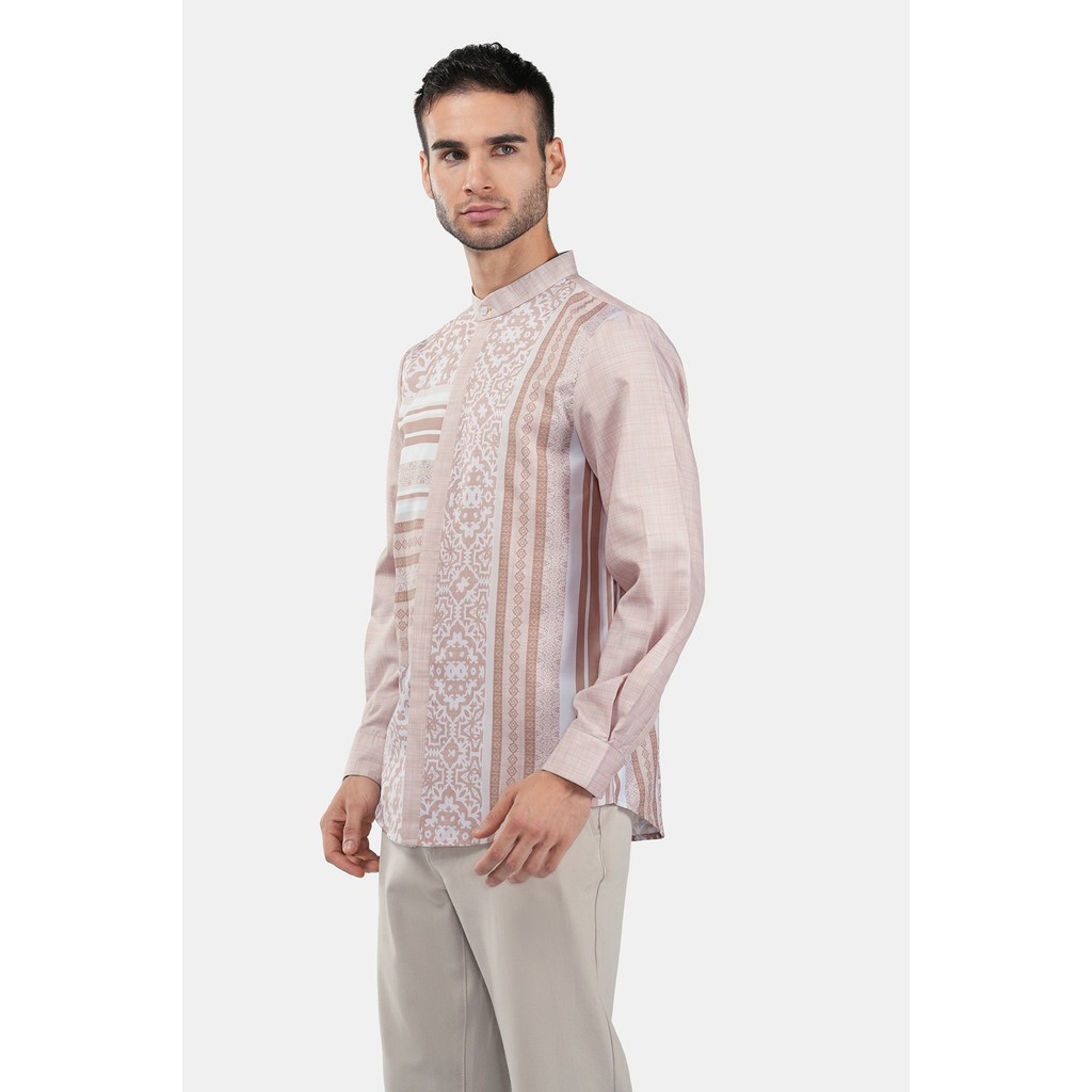 Benang Jarum - Festive Finesse Men Shirt Long Sleeve - Maple
