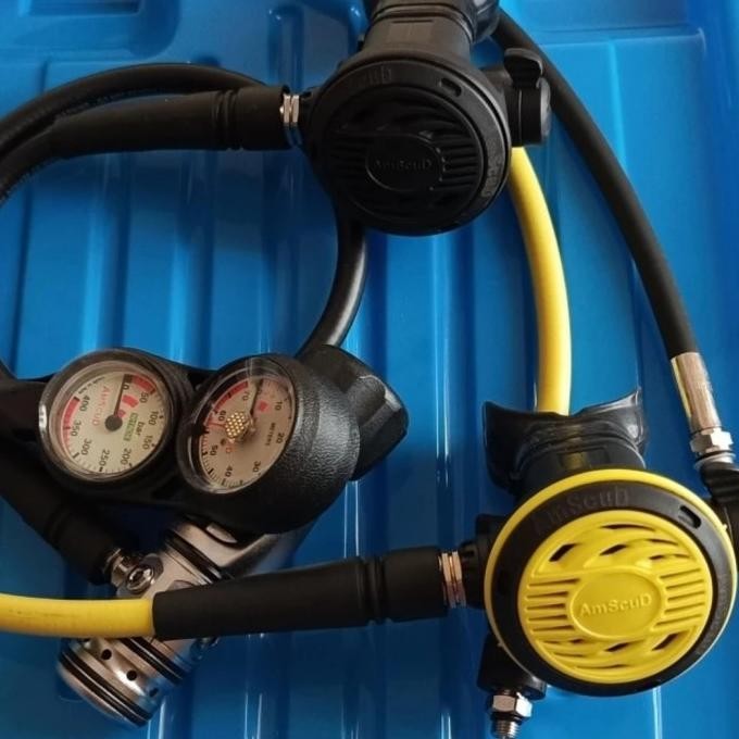 ( Baru ) Regulator Set Amscud Rx20 Pro Alat Selam Diving + Low Pressure