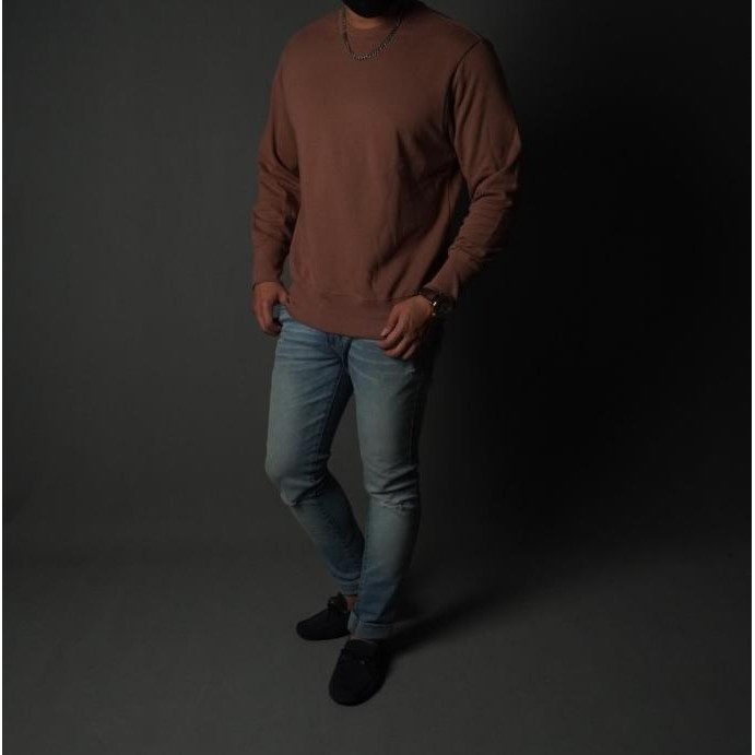 Grosir Sweater Polos Pria Crew Neck By Muj
