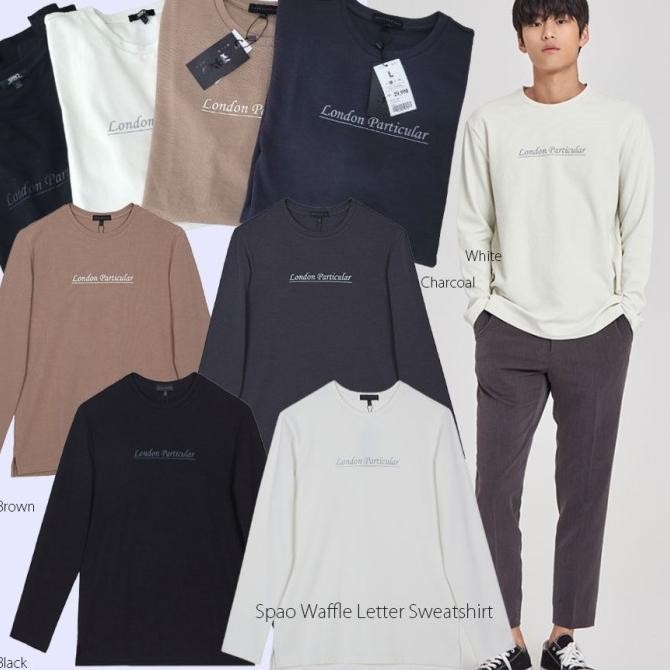 Grosir Spao Waffle Letter Sweatshirt Baju Atasan Sweater Branded