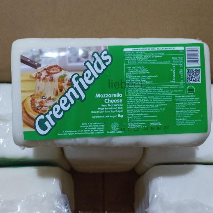 

SIAP KIRIM KEJU GREENFIELDS MOZZARELLA CHEESE 1KG / 1 KG