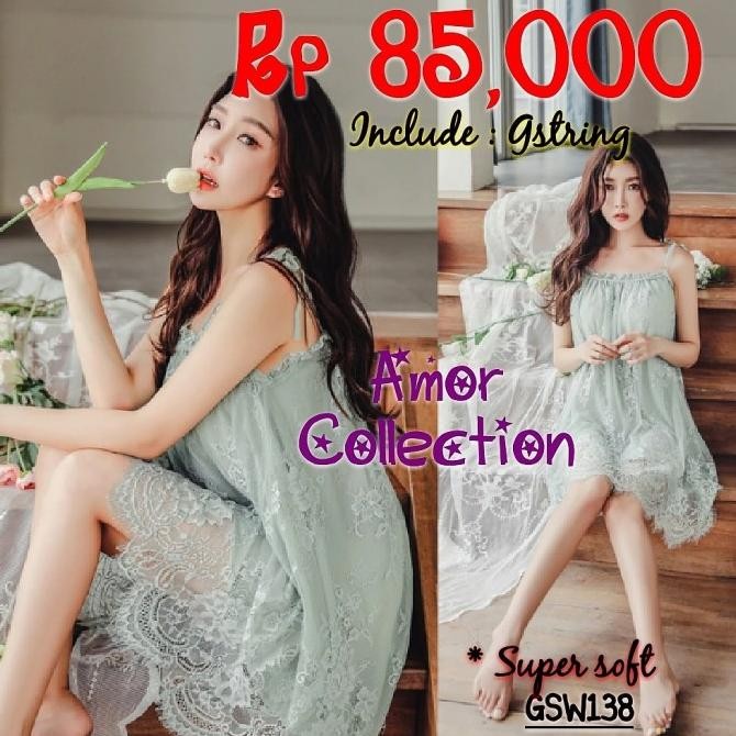 

Lingerie Seksi Seserahan Simply Dress Green (Gsw138) By Amor Collectio Original