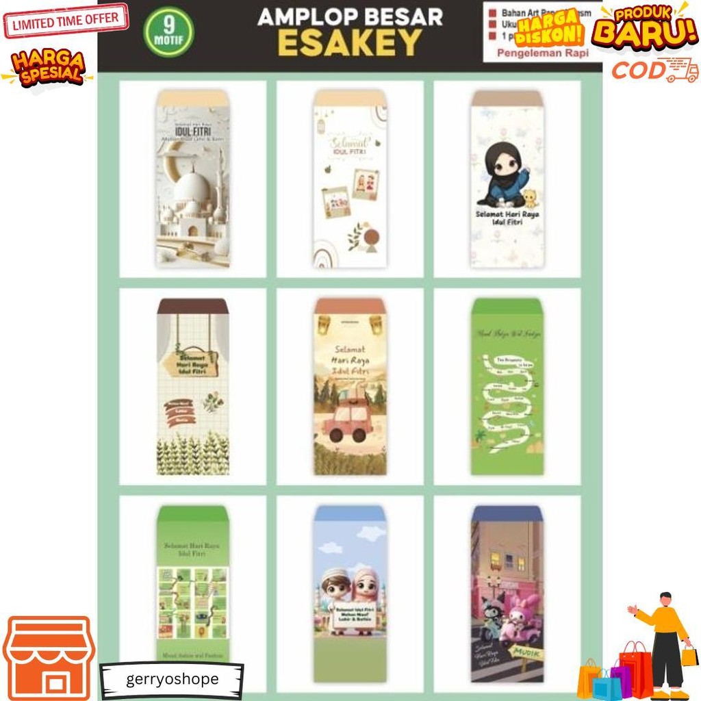 

10Pcs Amplop Lebaran Besar Bisa Pilih Motif (Masuk Uang Tanpa Dilipat) D Gratis Ongkir