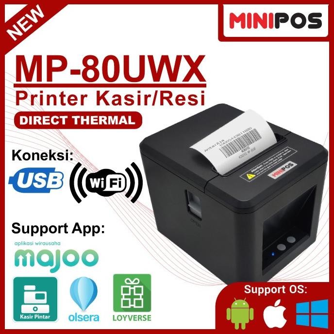 

SIAP KIRIM PRINTER THERMAL 80MM MINIPOS MP-80UWX USB WIFI AUTO CUTTER DAPUR RESI