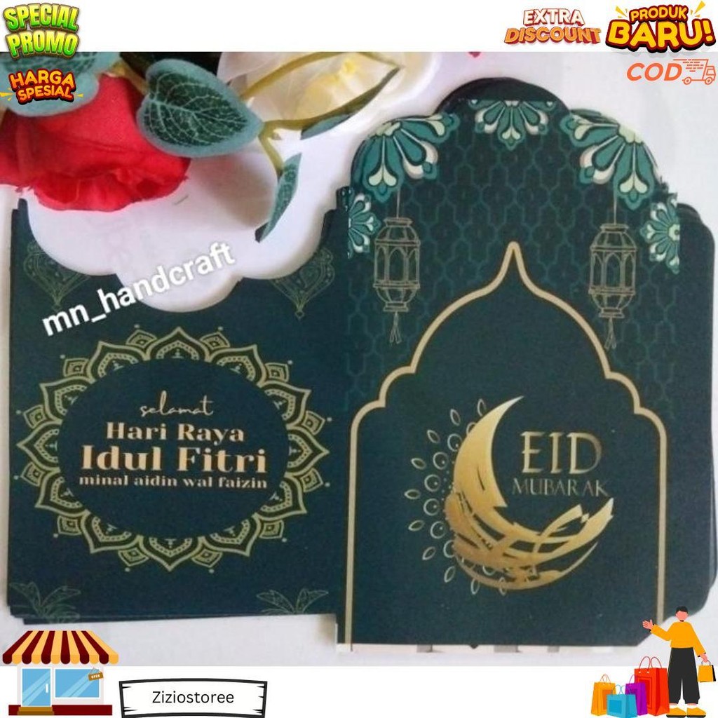 

( 100 Lembar) Belum Di Lem, Amplop Lebaran Medium Motif Muslim, Free Plastik D Sale