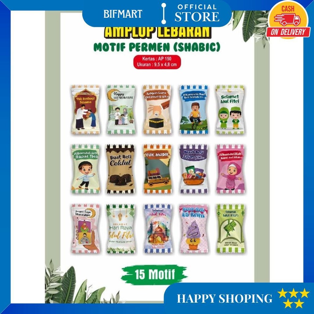 

Amplop Lebaran Permen Shabic Viral Lucu Bahan Premium Tebal - Isi 10 D Promo Puncak