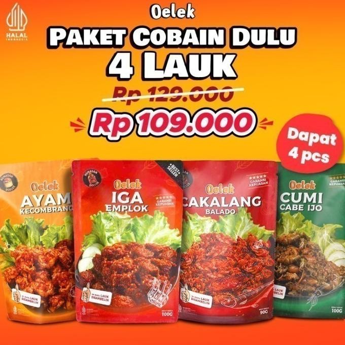 

Promo Oelek Paket 4 Laoek Iga Emplok Ckl Balado Cumi Cabe Ijo Kecombrang