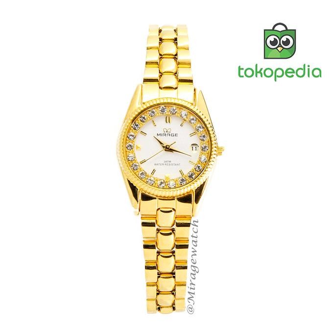 Sale Jam Tangan Wanita Mirage Terlaris 1580L Gold Pp
