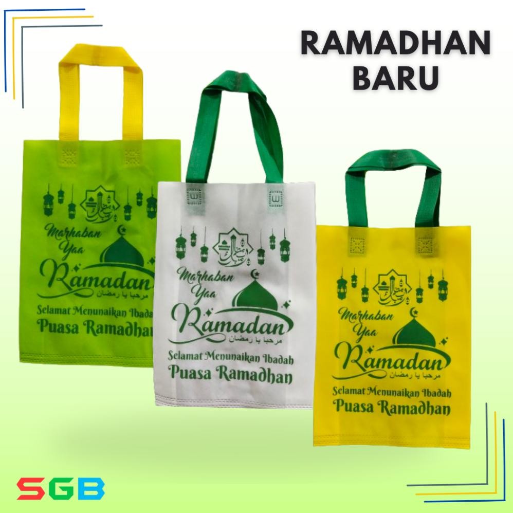 

SPECIAL 1 LUSIN (12 PC) Goodie Bag Handle (HLS) edisi Marhaban ya Ramadhan uk 30x40x8 dan 38x45x9- TAS SPUNBOND MARHABAN As23